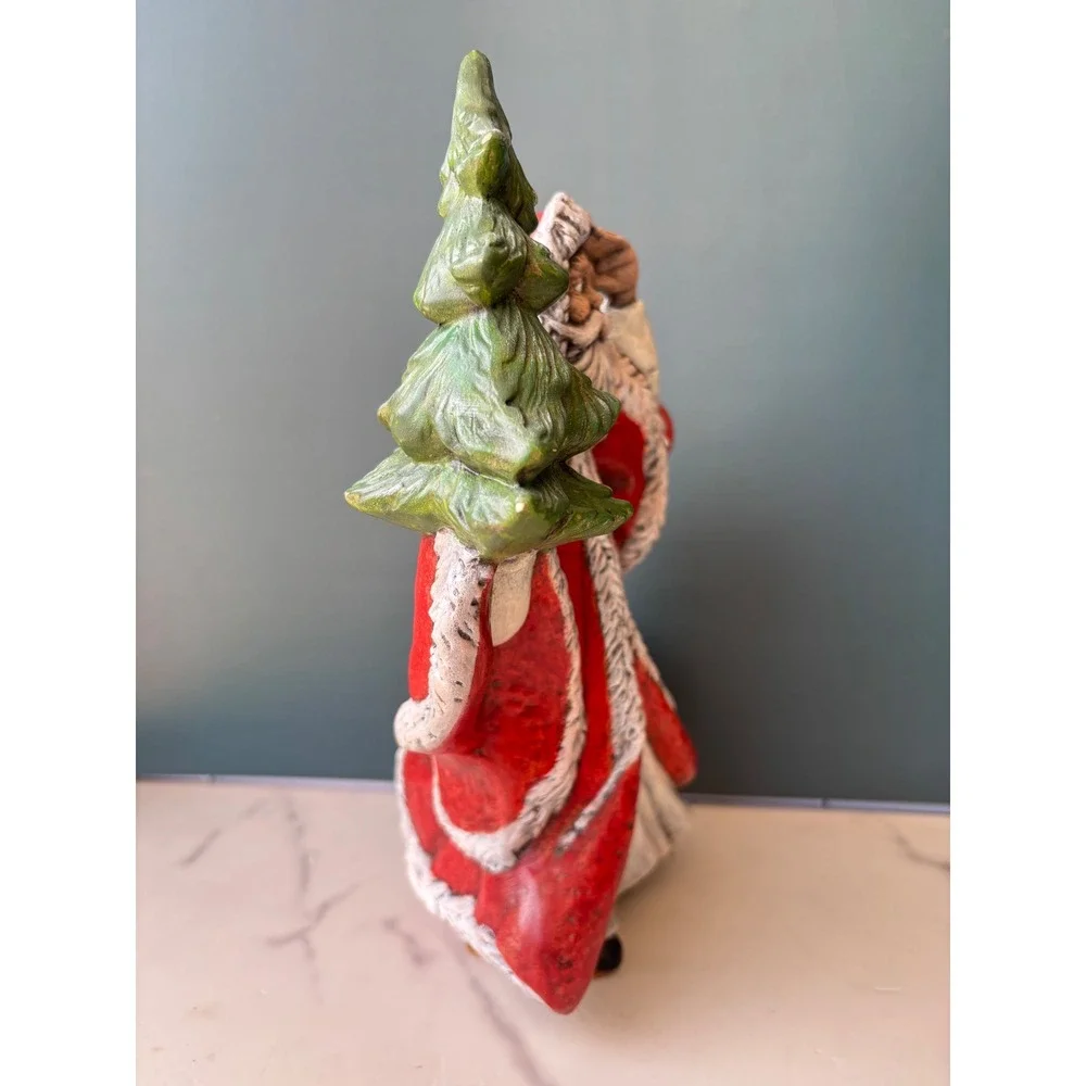 Vintage 1986 Ceramic Santa Claus Figurine Christmas Decor Old World Hand Paint